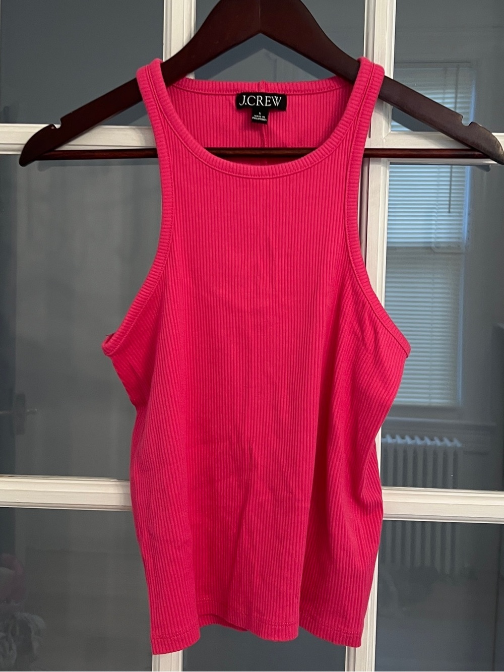 J. CREW Women’s Pink Ribbed High Neck Tank Top Size S